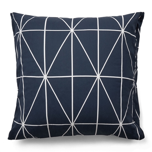  Pudebetræk 60x63 cm - 100% bomuld - Blåt hovedpudebetræk med harlekintern - Nordstrand Home