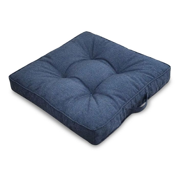 Futon hynde til havestol - 7 cm blød hynde - Mørkeblå havehynde til udendørs brug - Måler 50x50 cm - Nordstrand Home stolehynde