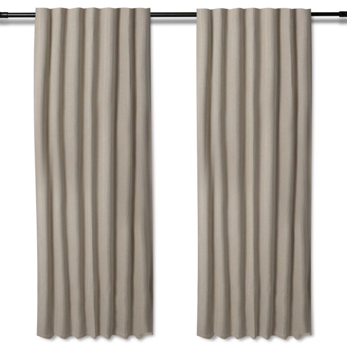 Mørklægningsgardin - 1 stk. færdigsyet gardin 140x175 cm - Beige - Nordstrand Home blackout gardinlængder med rynkebånd