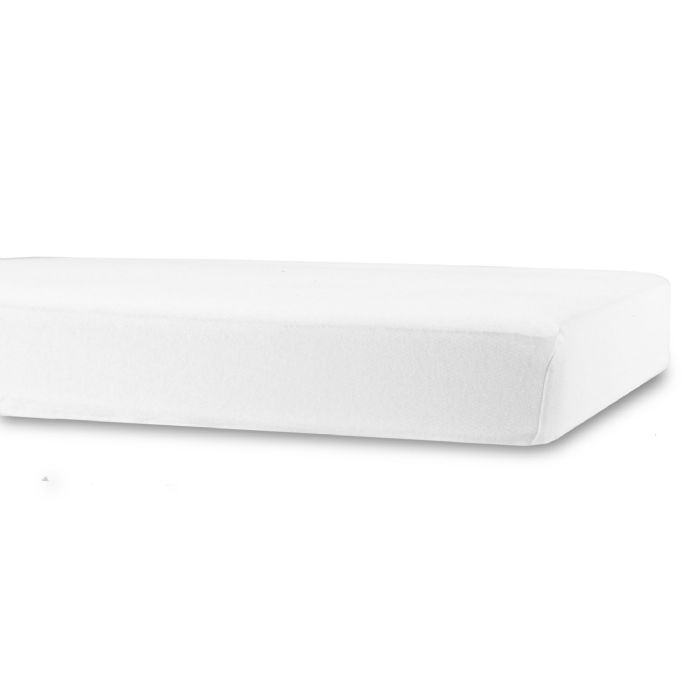 Lagen til barnevogn - 36x98 cm - Hvidt stræklagen - 100% Bomuld - Faconlagen til barnevognsmadras