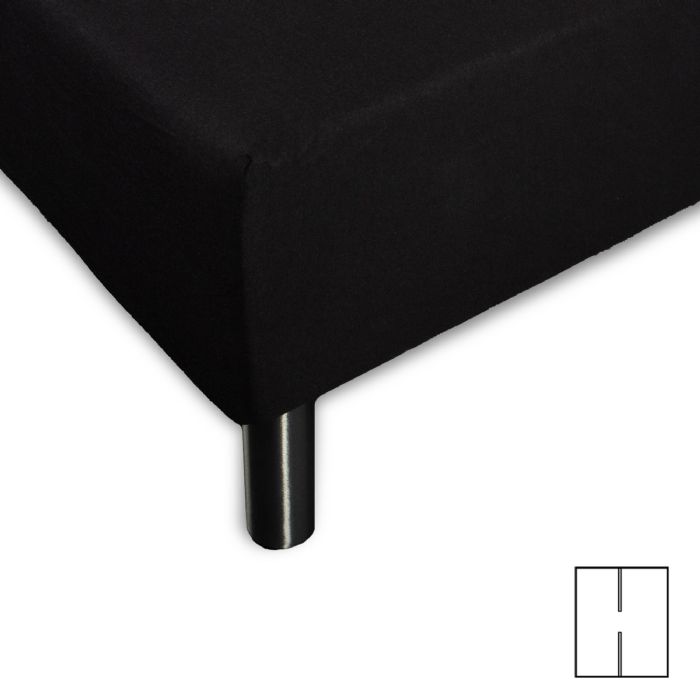 Splitlagen - H-split - 160x200 cm - Sort - 100% Bomuld jersey lagen - Stræklagen til elevationsseng