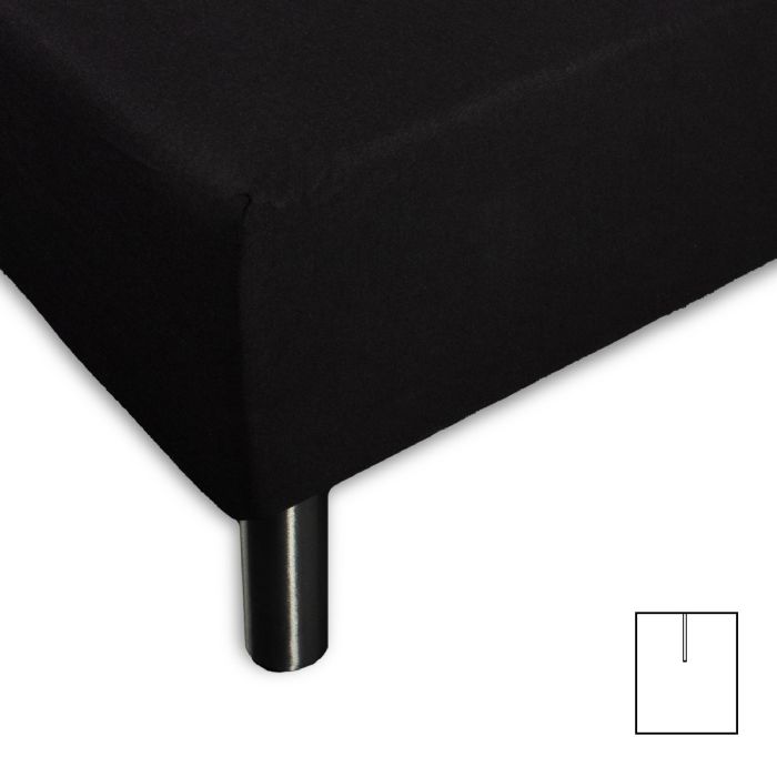 Splitlagen - U-split - 160x200 cm - Sort - 100% Bomuld jersey lagen - Stræklagen til elevationsseng
