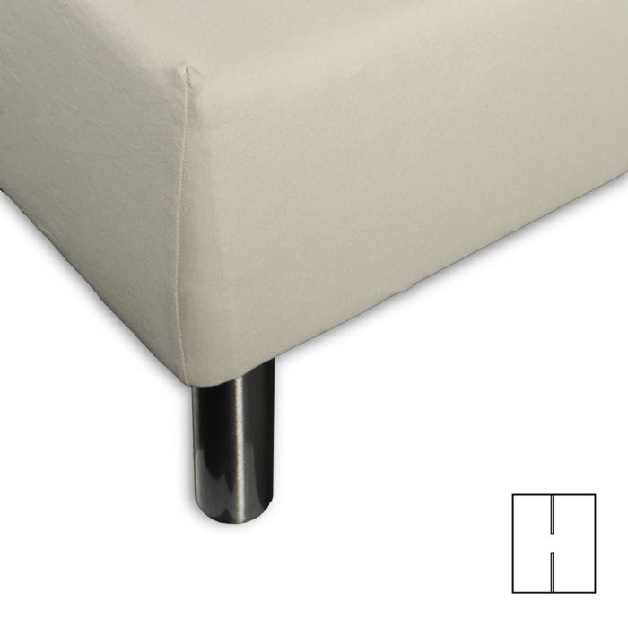 Splitlagen - H-split - 160x200 cm - Sandfarvet - 100% Bomuld jersey lagen - Stræklagen til elevationsseng