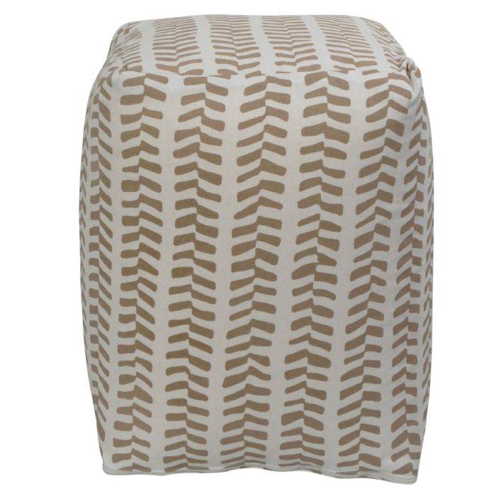 Sidepuf - 28x28x40 cm - Beige med mønster - Praktisk puf fra Nordstrand Home