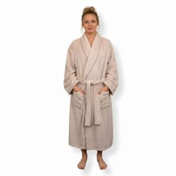 Morgenkåbe - 100% blød fleece - Sand