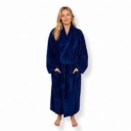 Morgenkåbe - 100% blød fleece - Blå